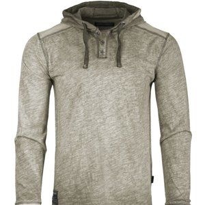 Mens Long Sleeve Lightweight Fashion Hooded Henley